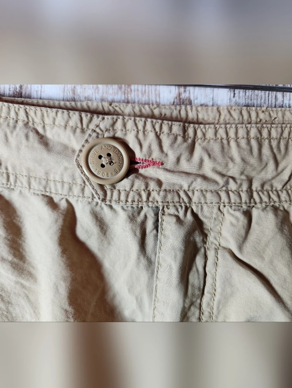 Steve & Barry's Tan Cargo Shorts with Pink Accents Size 12